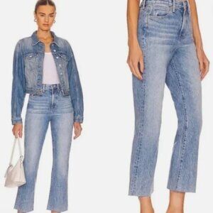 VERONICA BEARD JEANS CARLY KICK FLARE HIGH RISE RIGID DENIM HEMMED sz 25